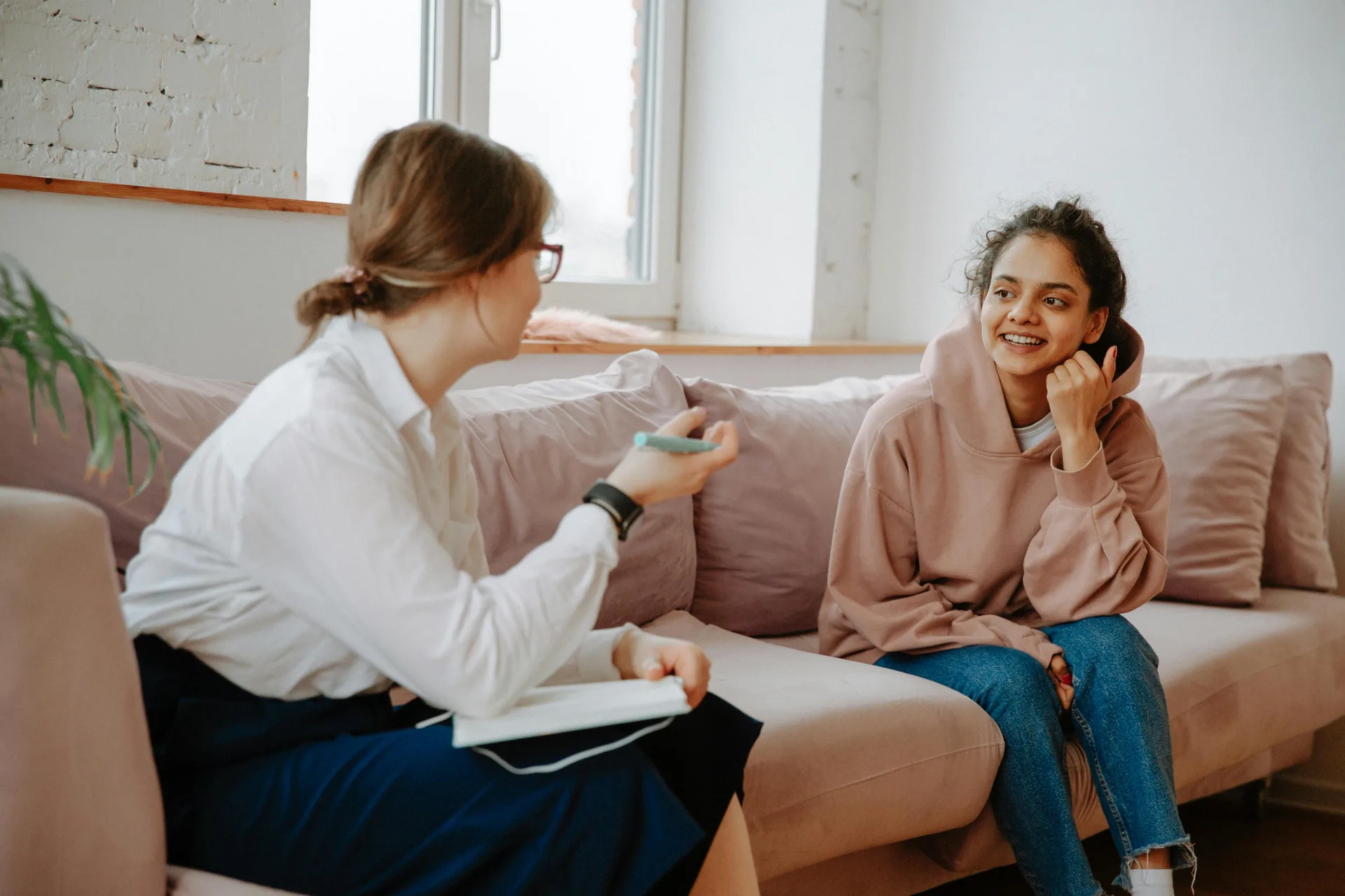 Practitioner in session with client